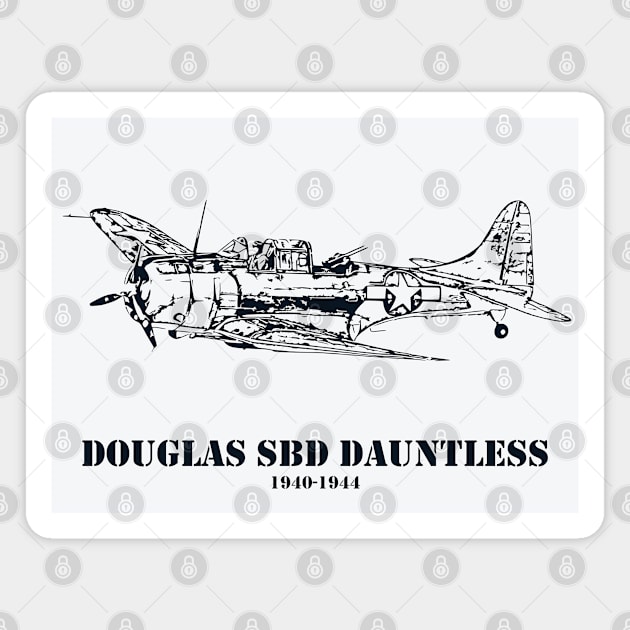 Douglas SBD Dauntless WWII Dive Bomber Magnet by Lakeric